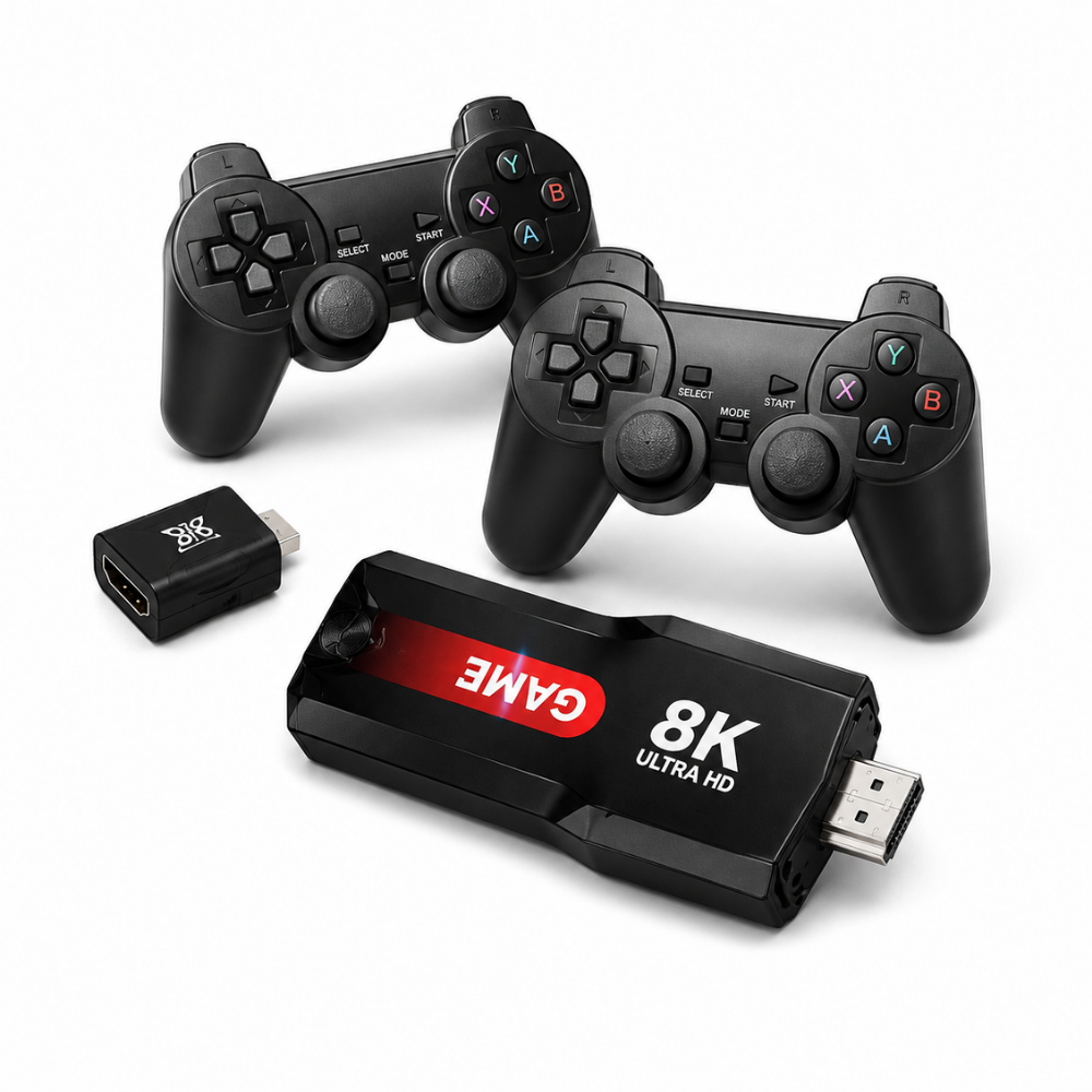 8K Ultra HD Game Stick with 2 Wireless Controllers – HDMI Gaming Console